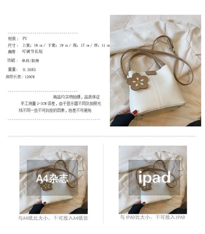 Faux Leather Crossbody Bucket Bag