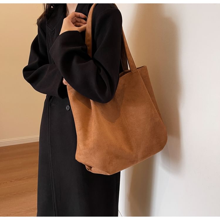 Faux Suede Tote Bag