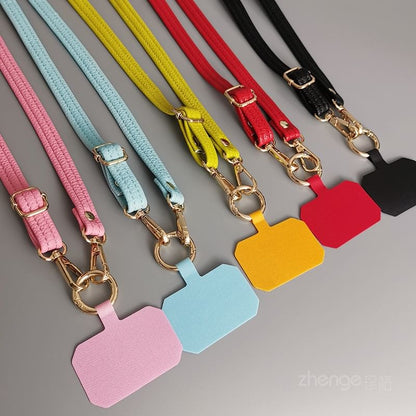 Plain Faux Leather Phone Lanyard