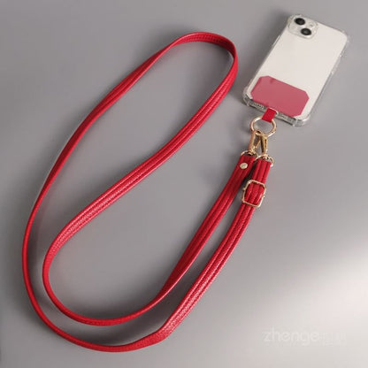 Plain Faux Leather Phone Lanyard