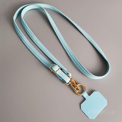 Plain Faux Leather Phone Lanyard