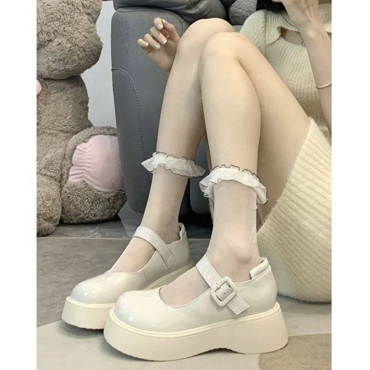 Platform Plain Mary Jane Shoes