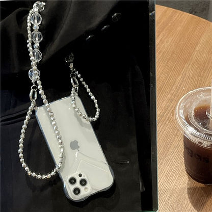 Phone Heart Chain Crystal Transparent Case Faux