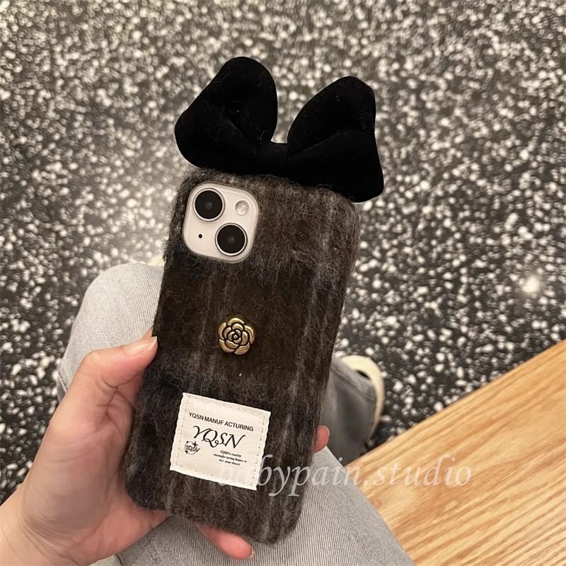 Bow Floral Phone Case Chenille