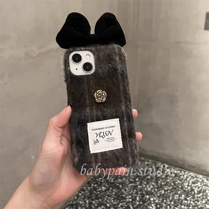 Bow Floral Phone Case Chenille