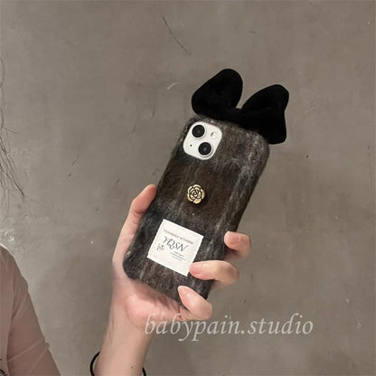Bow Floral Phone Case Chenille