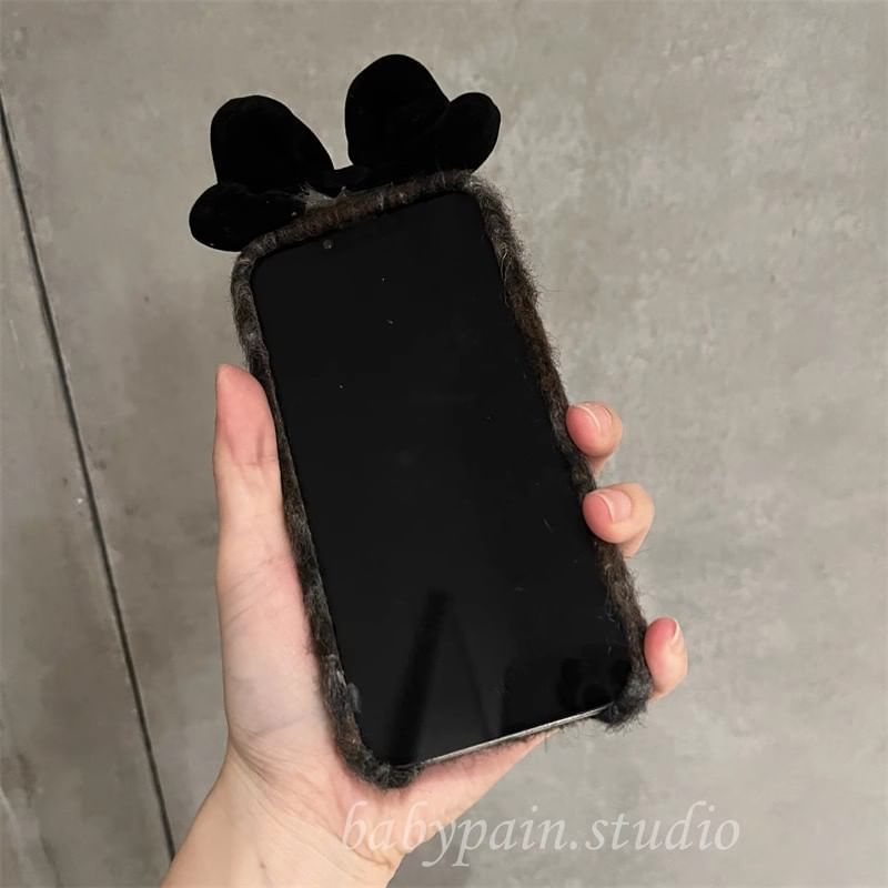 Bow Floral Phone Case Chenille