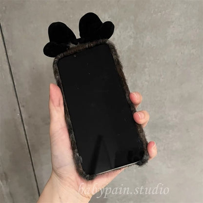 Bow Floral Phone Case Chenille