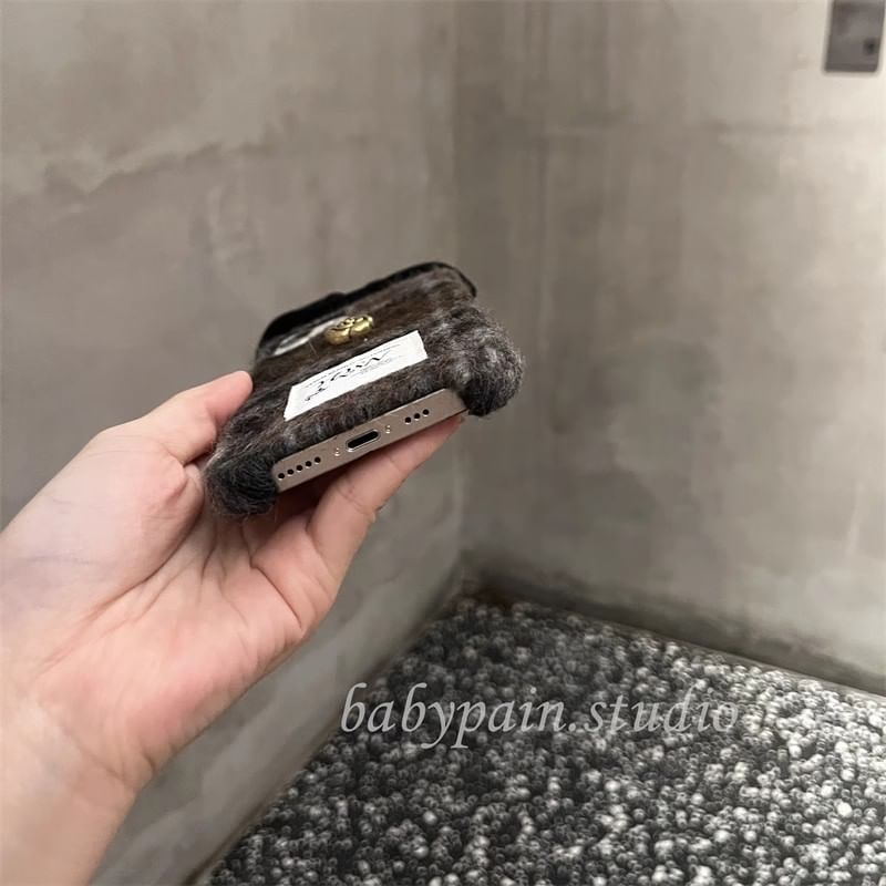 Bow Floral Phone Case Chenille