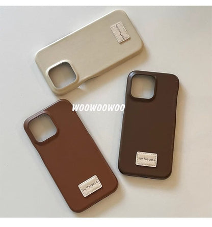 Phone Leather Applique Lettering Faux Case