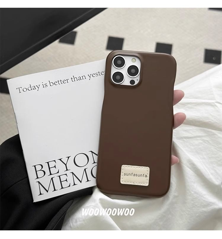 Phone Leather Applique Lettering Faux Case