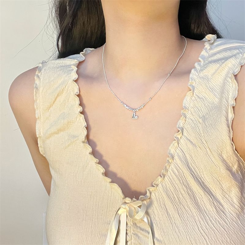 Pendant Necklace Heart Beaded