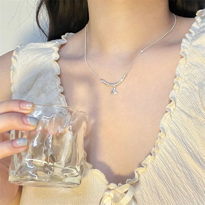 Pendant Necklace Heart Beaded