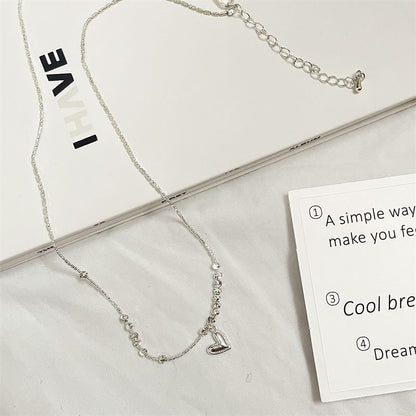 Pendant Necklace Heart Beaded