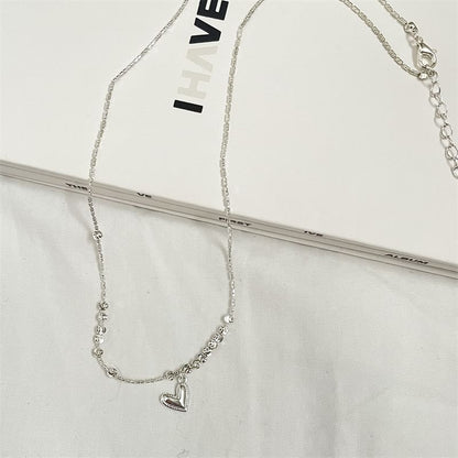 Pendant Necklace Heart Beaded