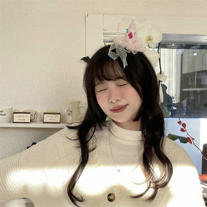 Rhinestone Mesh Party Hat Hair Clip