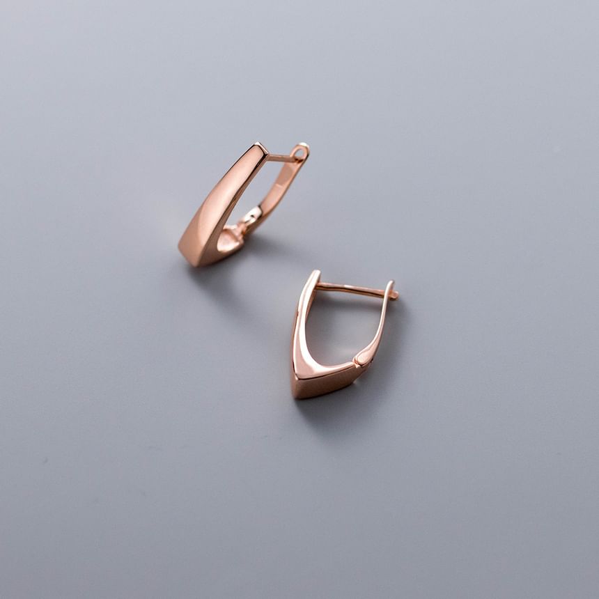 Geometric Sterling Silver Huggie Earring