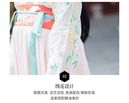 Floral Embroidered Hanfu Costume Set