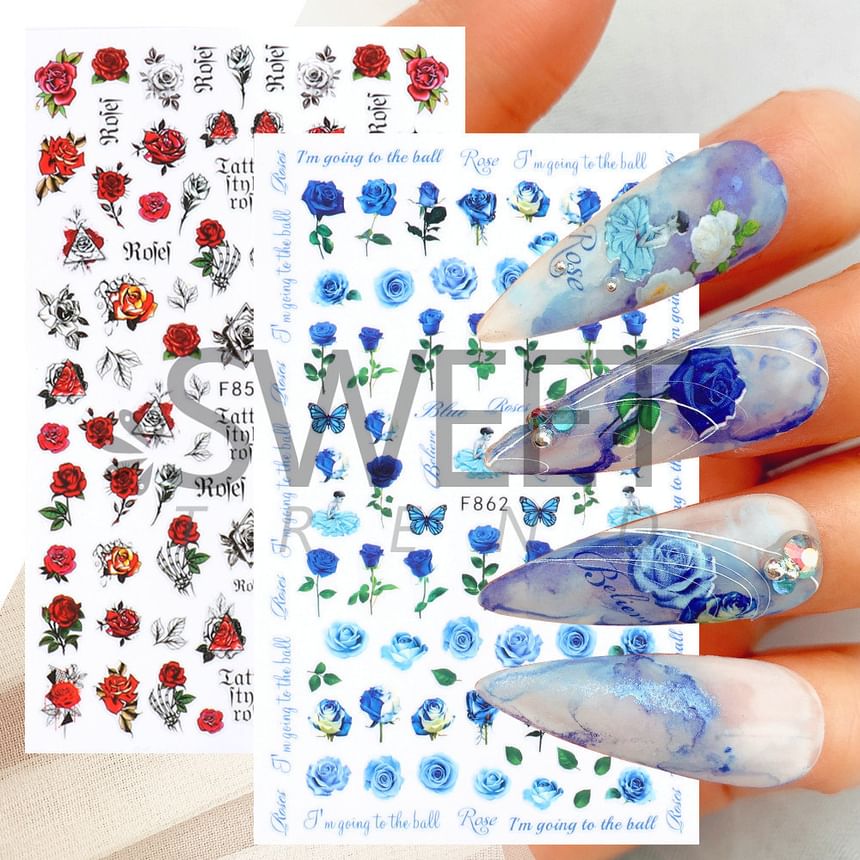 Rose Nail Art Stickers (Various Designs)