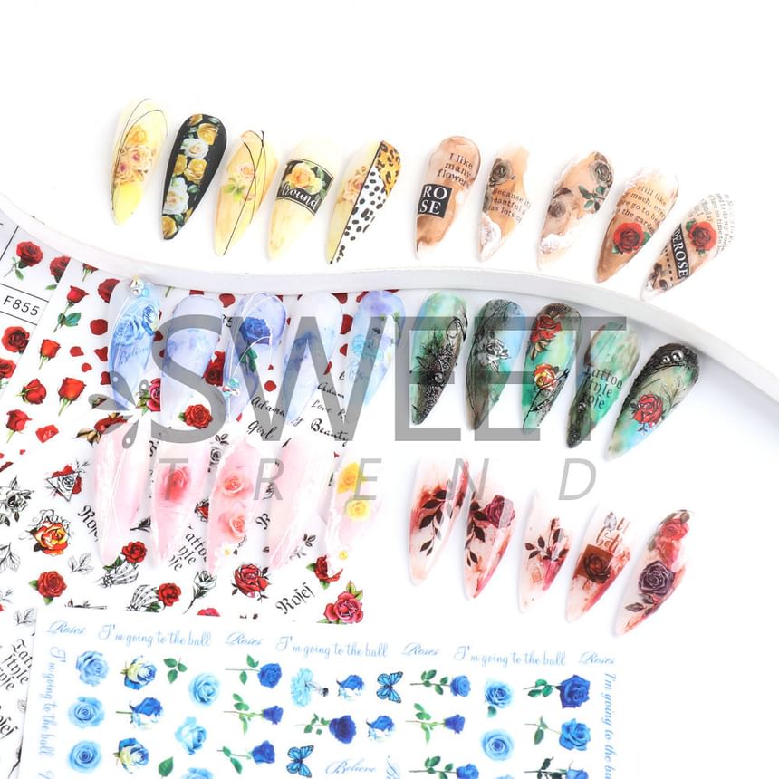 Rose Nail Art Stickers (Various Designs)