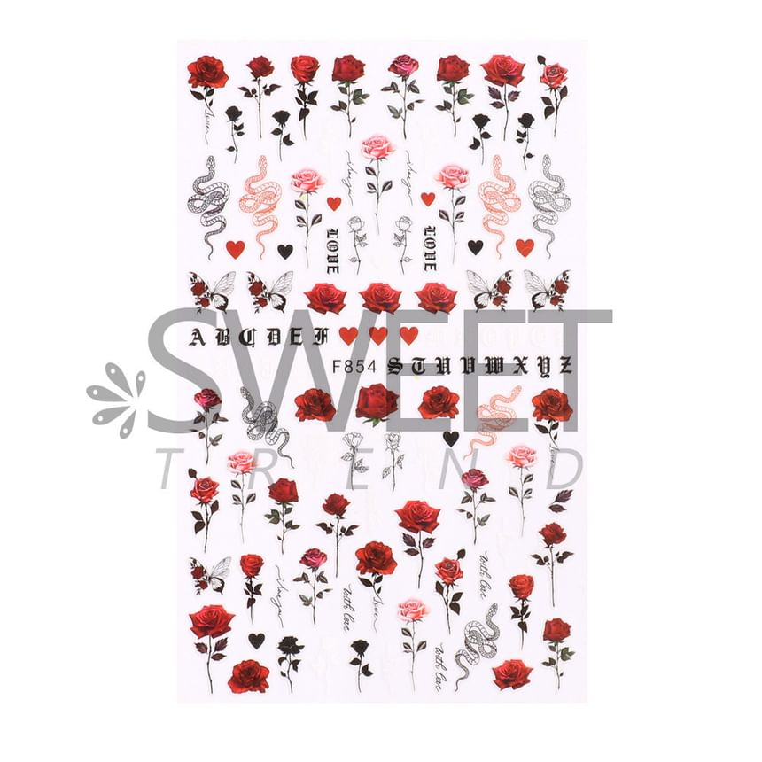 Rose Nail Art Stickers (Various Designs)