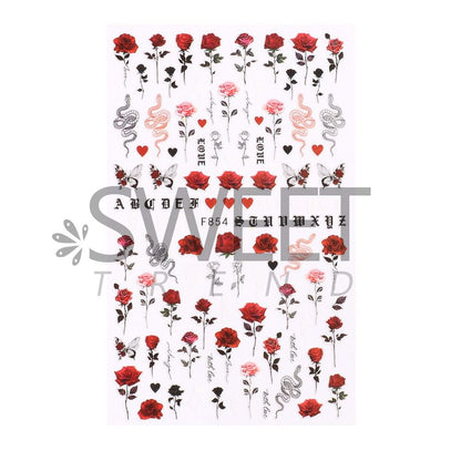 Rose Nail Art Stickers (Various Designs)