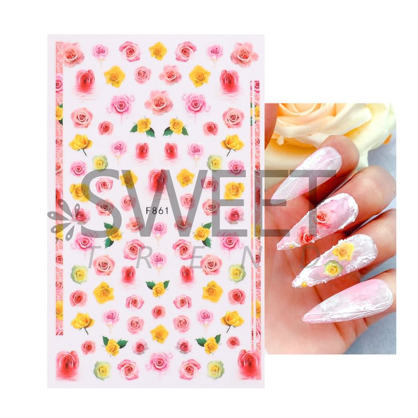 Rose Nail Art Stickers (Various Designs)