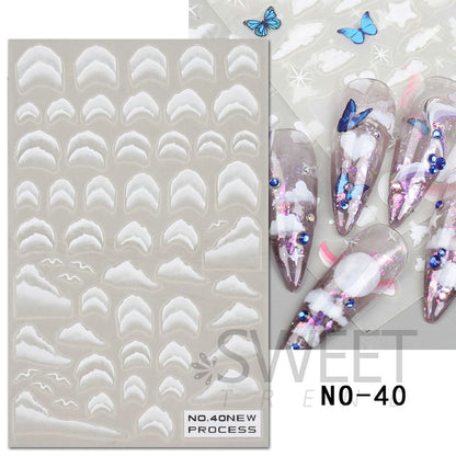 Marble Print Nail Art Stickers