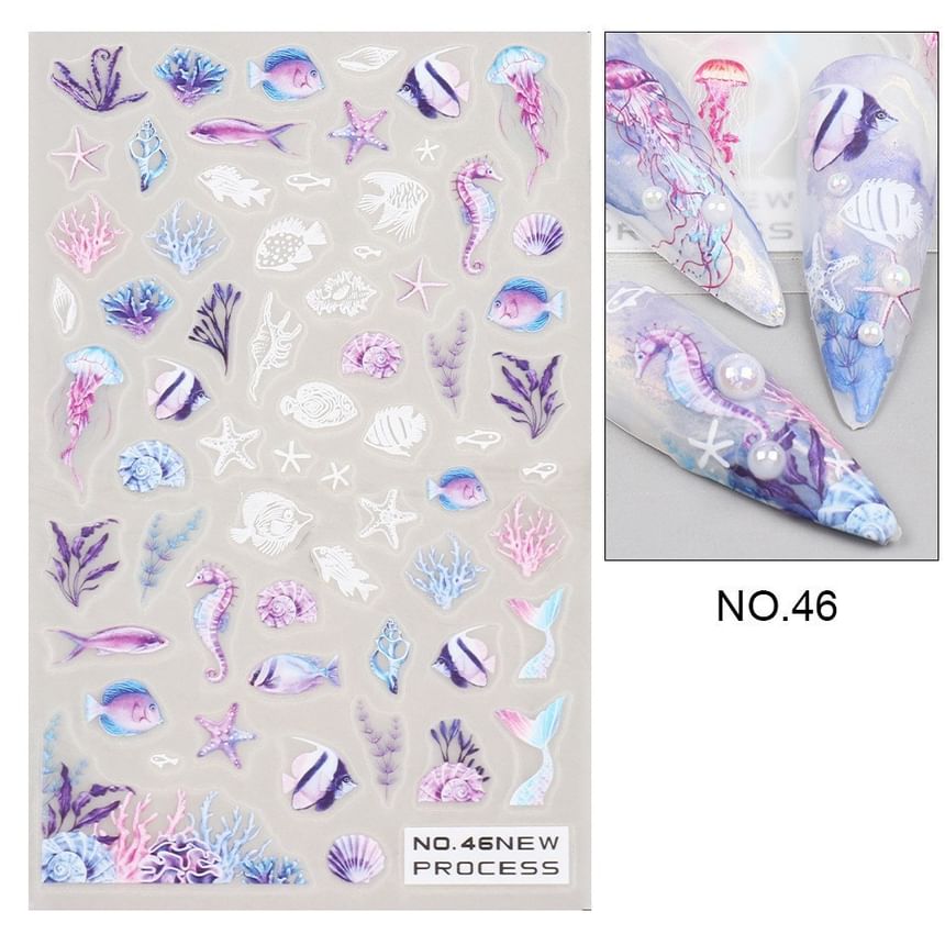 Marble Print Nail Art Stickers