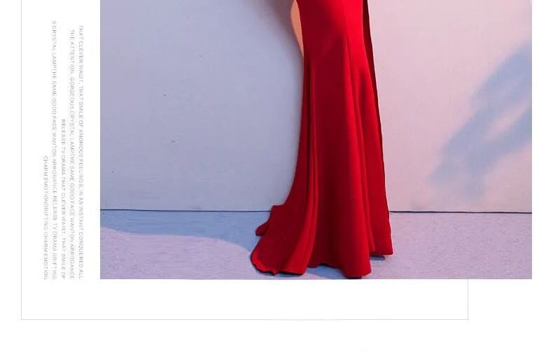 Plain Evening Gown Shoulder Single Sheath