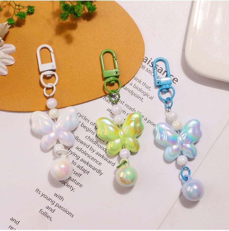 Butterfly Acrylic Bag Charm Keyring