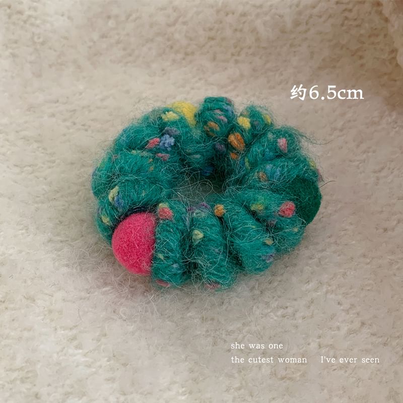 Pom Pom Yarn Coil Hair Tie