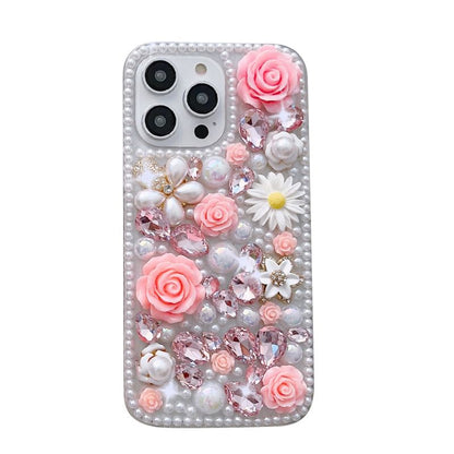 Rhinestone Phone Case Floral