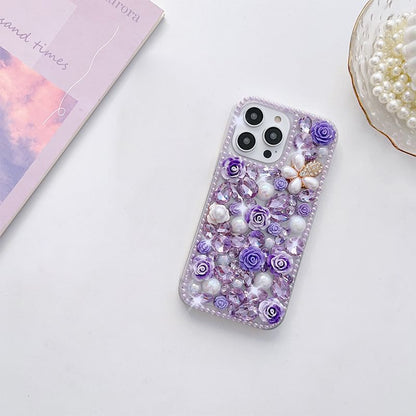 Rhinestone Phone Case Floral