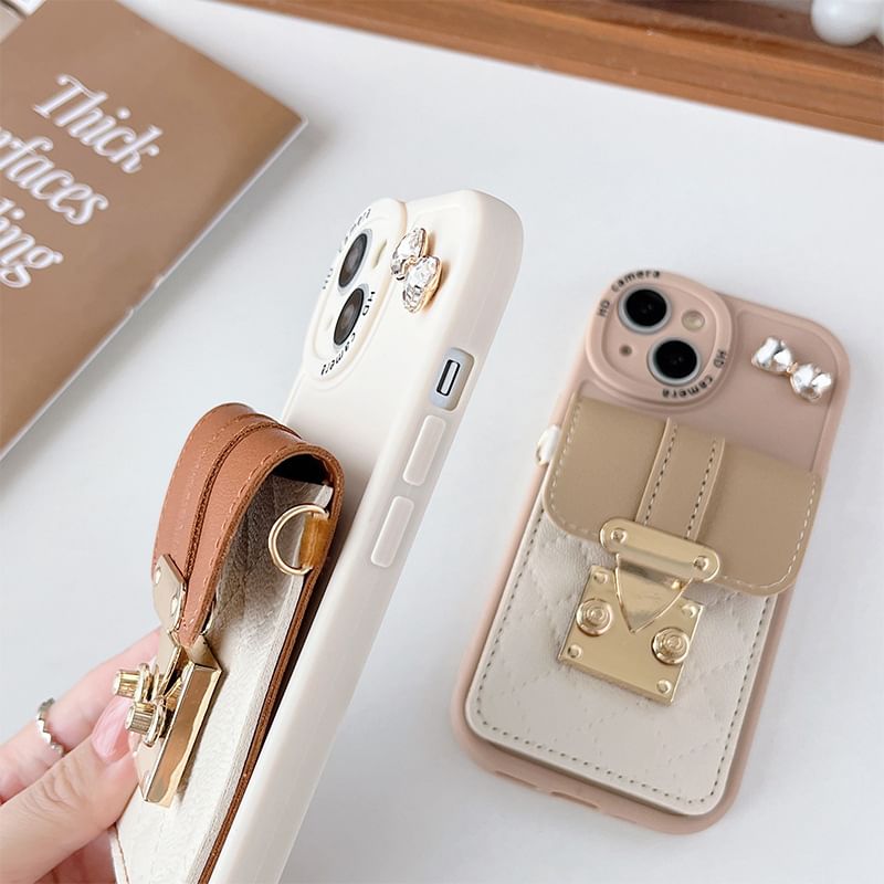 Buckled Card Holder Phone Case - iPhone 15 Pro Max / 15 Pro / 15 Plus / 15 / 14 Pro Max / 14 Pro / 14 Plus / 14 / 13 Pro Max / 13 Pro / 13 / 13 mini / 12 Pro Max / 12 Pro / 12 / 12 mini / 11 Pro Max / 11 Pro / 11 / SE / XS Max / XS / XR / X