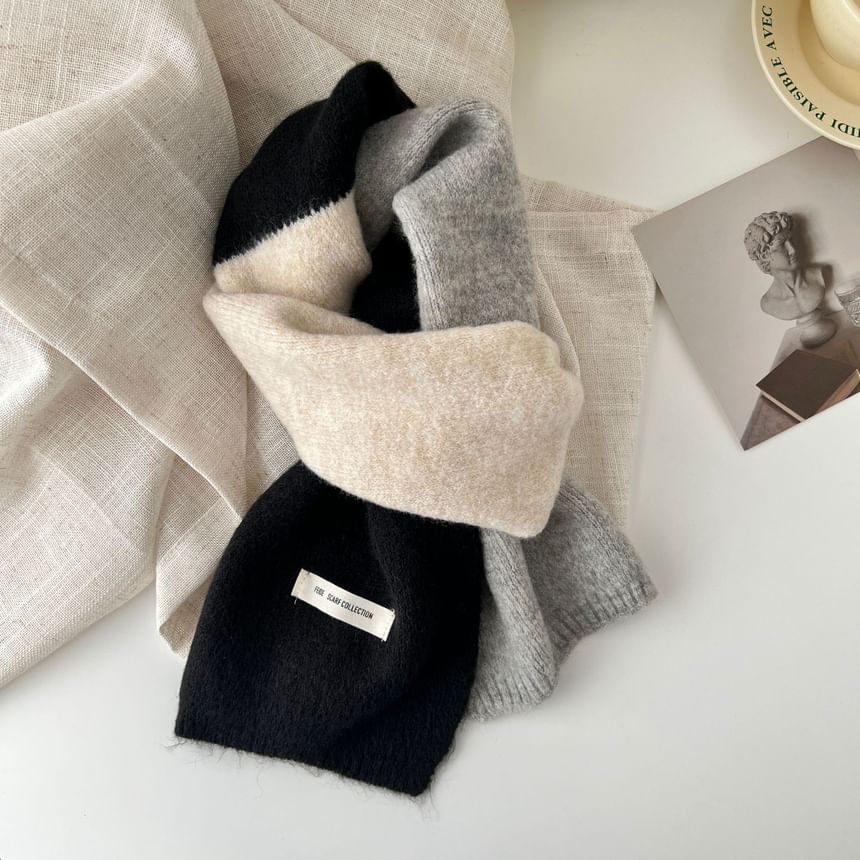 Color Block Knit Scarf