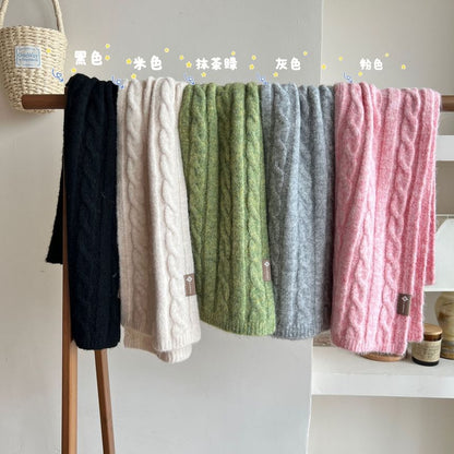 Plain Cable Knit Scarf