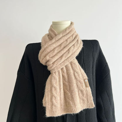 Plain Cable Knit Scarf