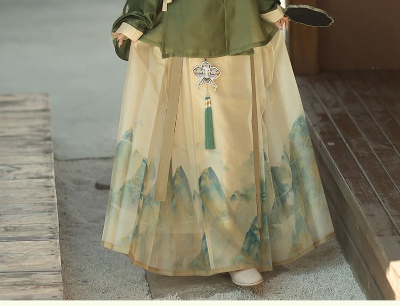 Mountain Print Hanfu Costume Set