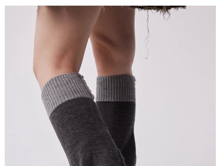 Two Tone Knit Leg Warmers