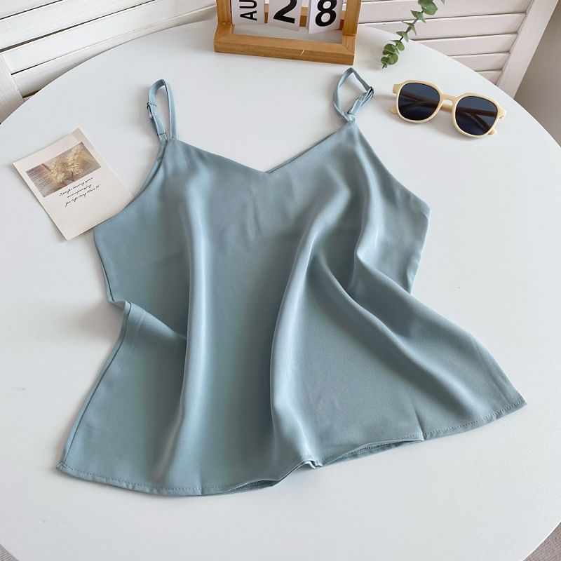 V-Neck Silky Camisole Top