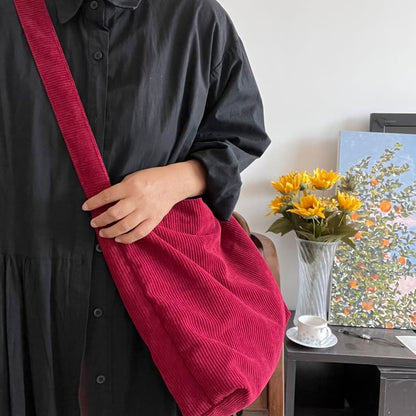 Crossbody Bag Plain Corduroy