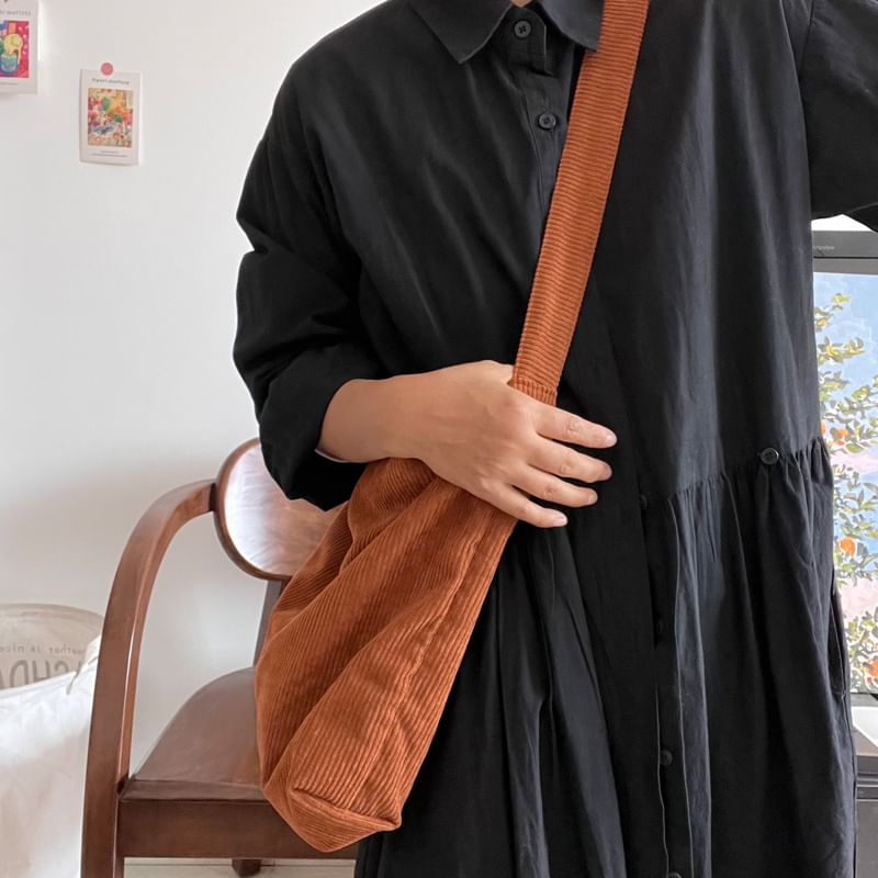 Crossbody Bag Plain Corduroy