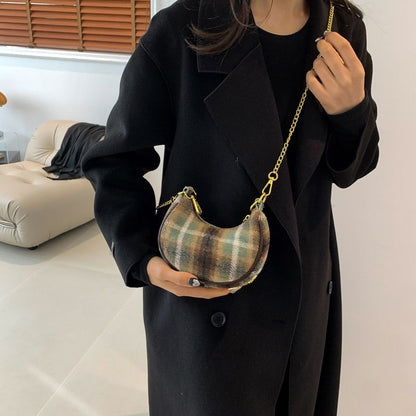 Chain Strap Patterned Crossbody Bag