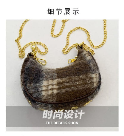 Chain Strap Patterned Crossbody Bag