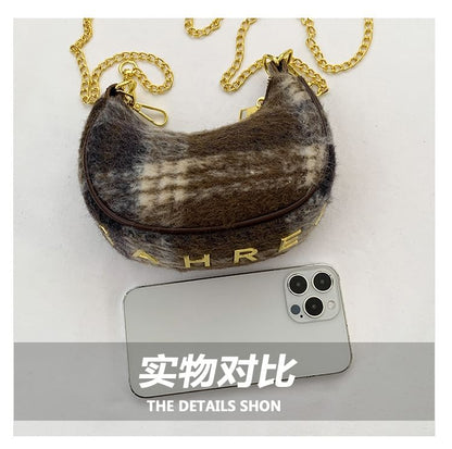 Chain Strap Patterned Crossbody Bag