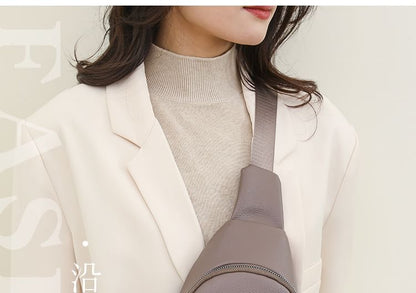 Plain Faux Leather Sling Bag