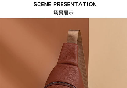 Plain Faux Leather Sling Bag