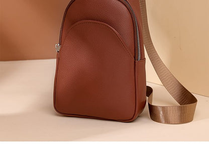 Plain Faux Leather Sling Bag