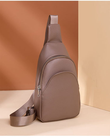 Plain Faux Leather Sling Bag